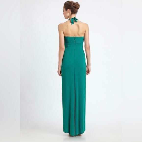 BCBGMAXAZRIA Sophira Green Halter Gown Size XS - Picture 2 of 11